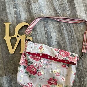 Cath Kidston Winter Rose Reversible Polka Dot Crossbody Messenger Bag